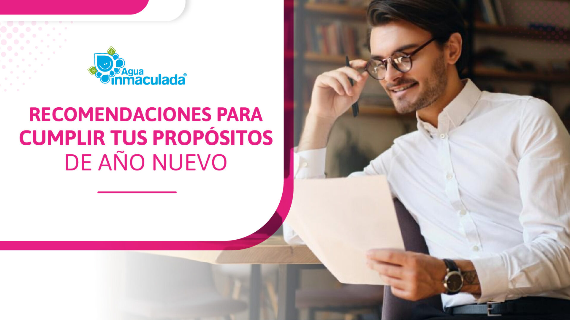 Hombre pensando sus propósitos de Año Nuevo